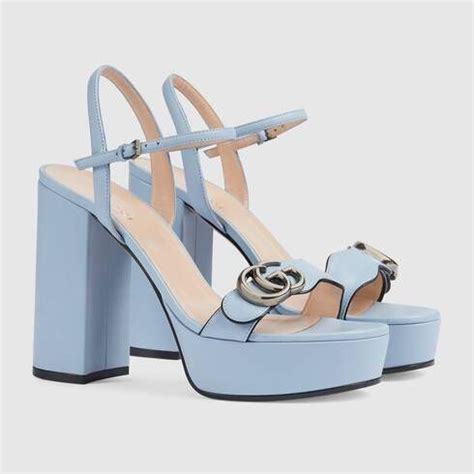 gucci blue metallic heels|Gucci heels platform.